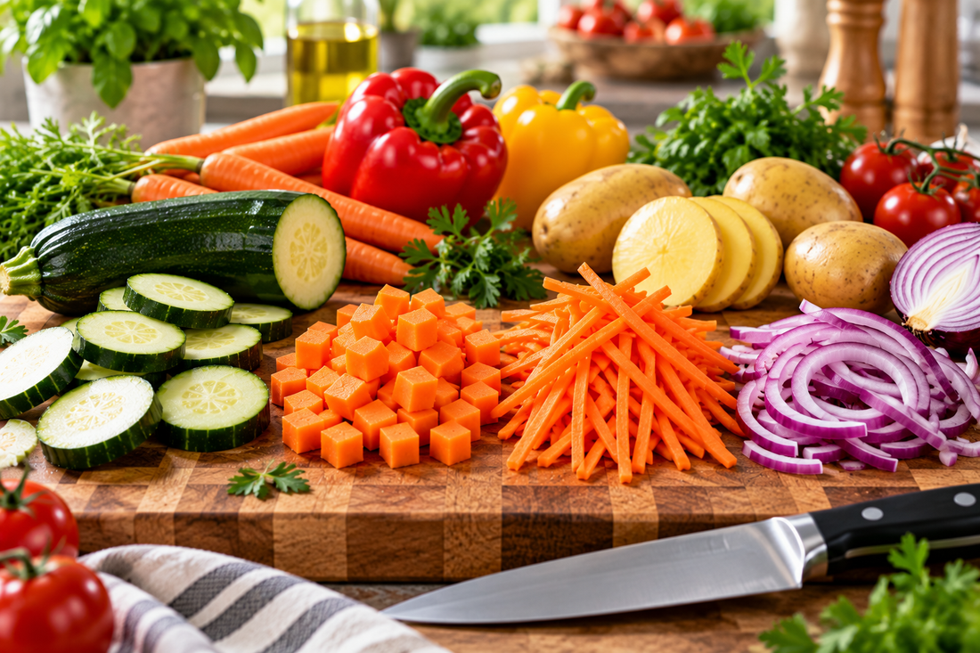 Rondelles, dés, julienne : pourquoi la façon de couper vos légumes change vraiment la cuisson