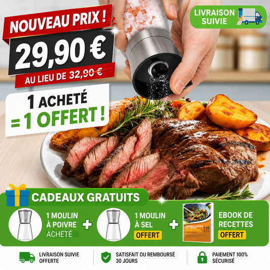 Moulin à sel et poivre | Broyage Ajustable